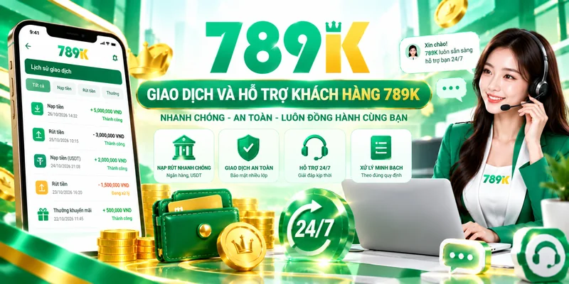 Minh họa kiểm tra giao dịch và liên hệ trung tâm hỗ trợ 789K