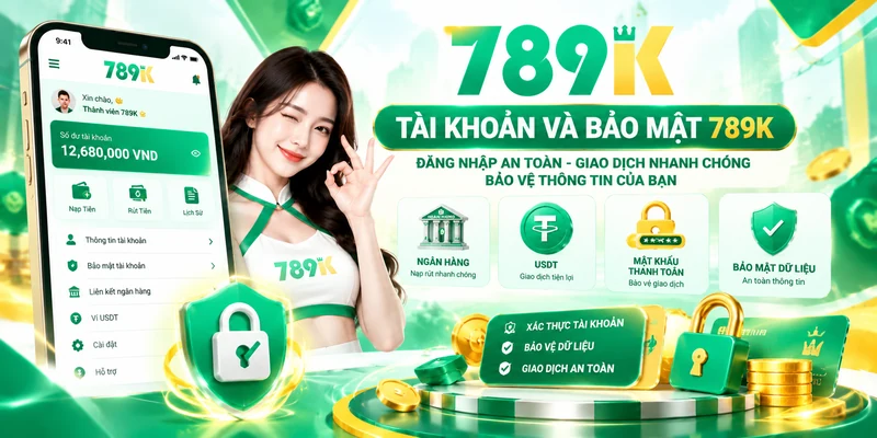 Minh họa quản lý tài khoản, đăng nhập và bảo vệ thông tin tại 789K